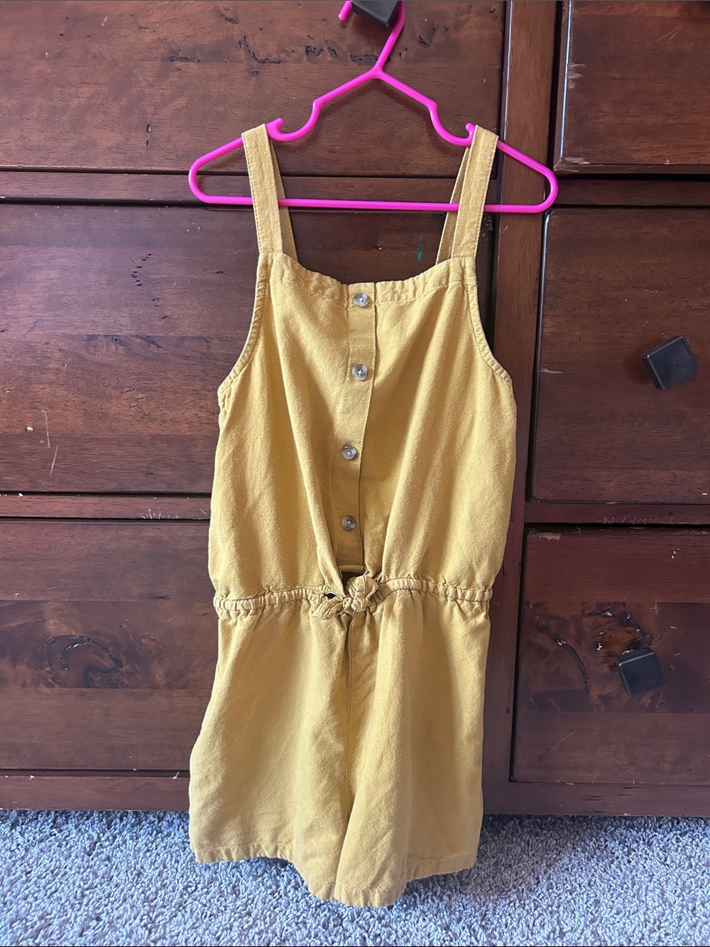 Girls' Mustard Button-Front Romper - old navy M (8)
